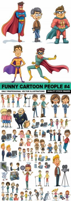 Funny Cartoon People #4 – 25 Vector