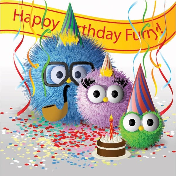 Funny cute fur ball family of vector material