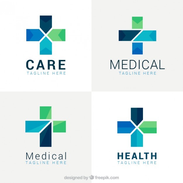 Geometrical cross medical logos