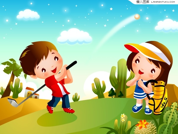 Golf Cartoon Children motion vector material