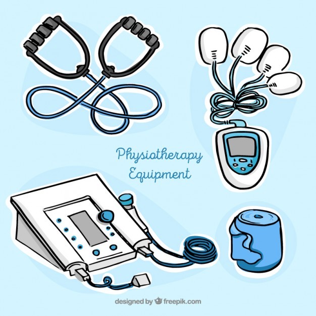 Hand drawn physiotherapy equipment