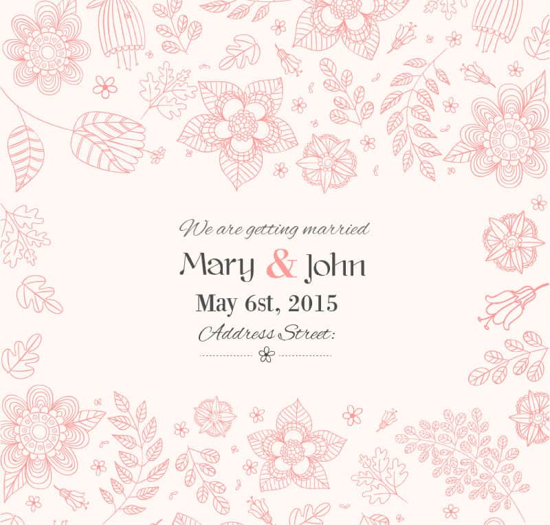 Hand-painted flowers vector material wedding invitation poster advertising design