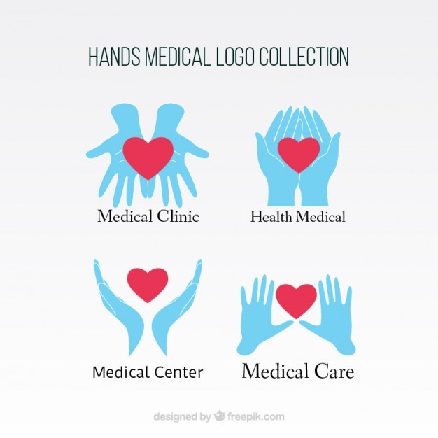 Hands with heat medical logos