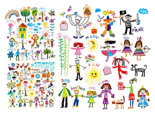 Happy Children’s vector material cartoon illustrator
