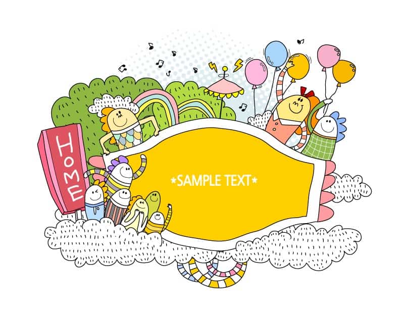 Happy Monster Family illustrator vector material