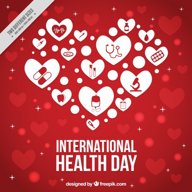 Heart made up of little hearts background