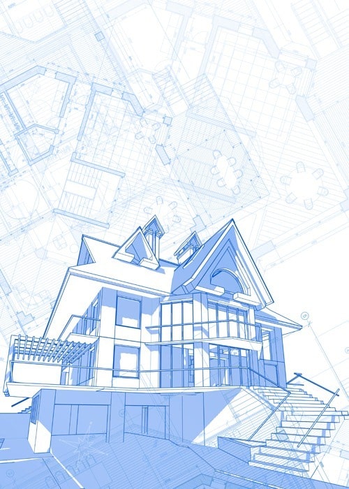 House architecture blueprint vector set 07 download