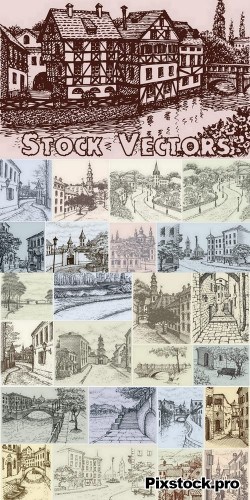 Illustration of city streets – 25 Eps