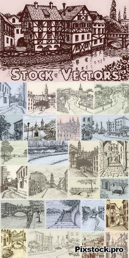 Illustration of city streets   25 Eps png