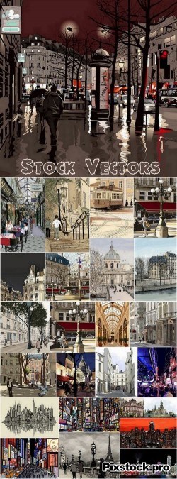 Illustration of city streets #2 – 25 Eps