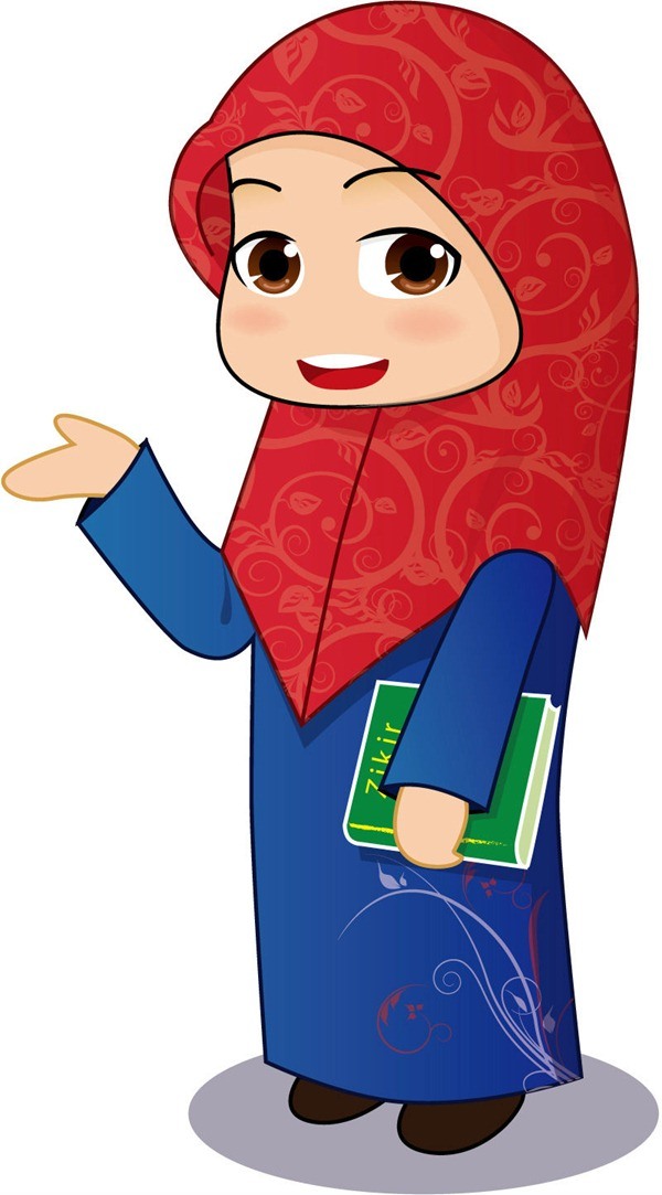 Islamic cartoon girl vector graphics