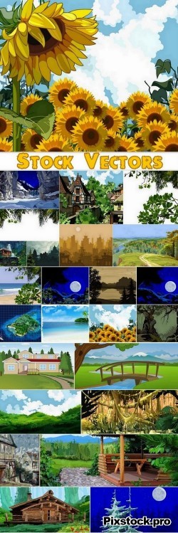 Landscape set #3 – 24 Eps – 1 Ai