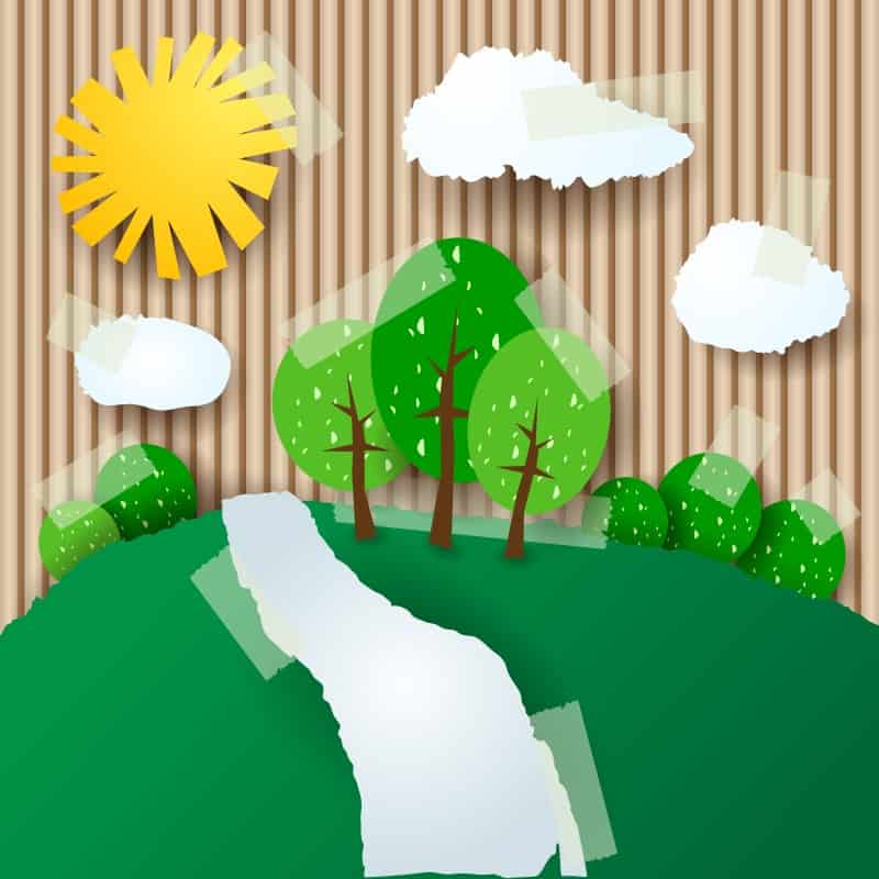 Leisurely trail sticker label vector material