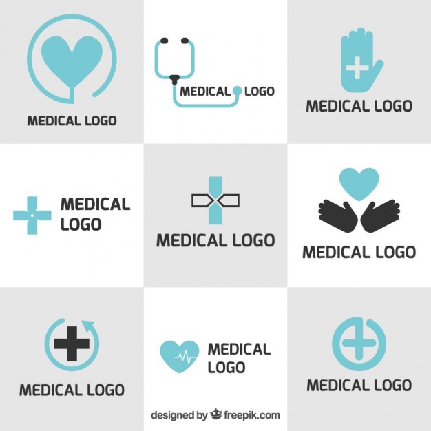 Medical logo templates in flat design