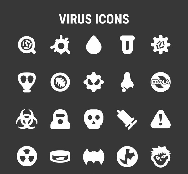 20 models of white-virus icons