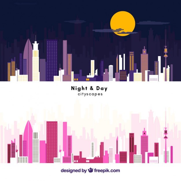Modern scityscape silhouettes png