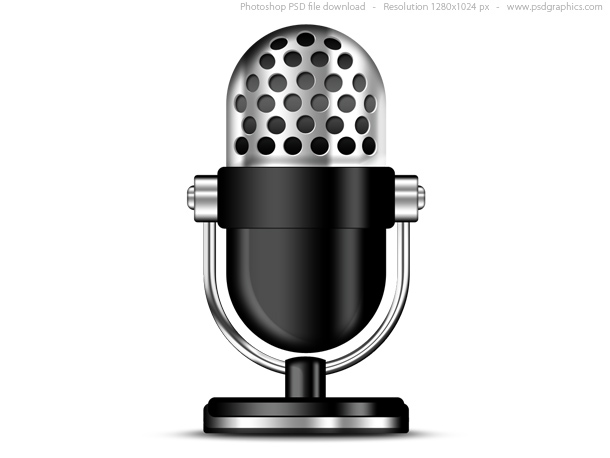 Old microphone icon (PSD)