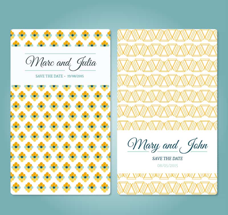 2 pattern wedding invitation card design vector material