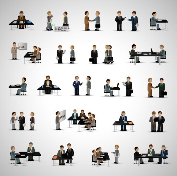 Creative personality simple flat business people office scene ppt icon material