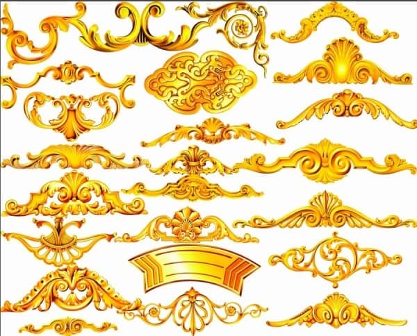 gold decoration psd layered material
