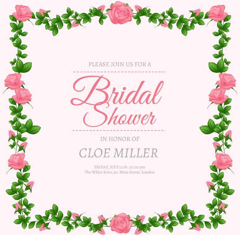 Rose bridal shower invitation posters