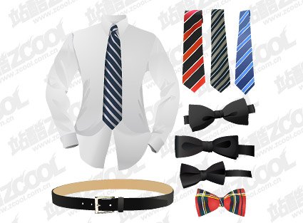 Shirt tie belt Vector material