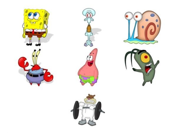 7 Sponge Bob cartoon animal icons