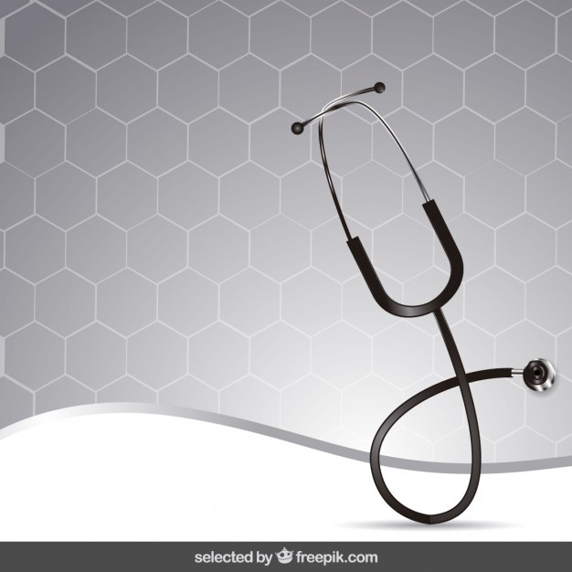 Stethoscope on grey background