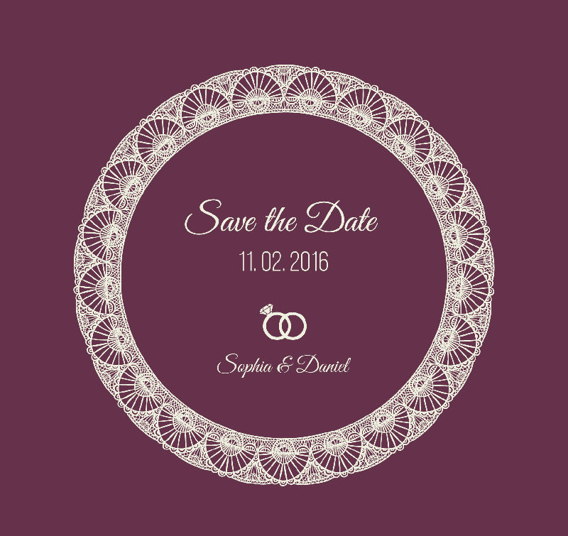 Su Ya Leisi wreath wedding invitation card design