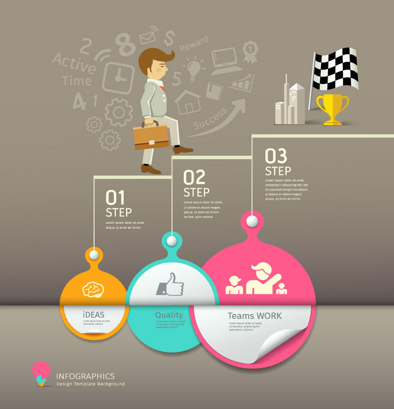 Success Business information map vector material