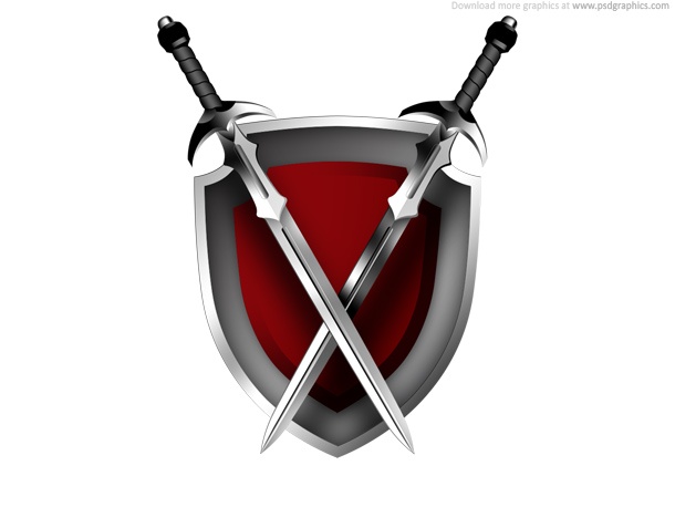 Swords and shield icon
