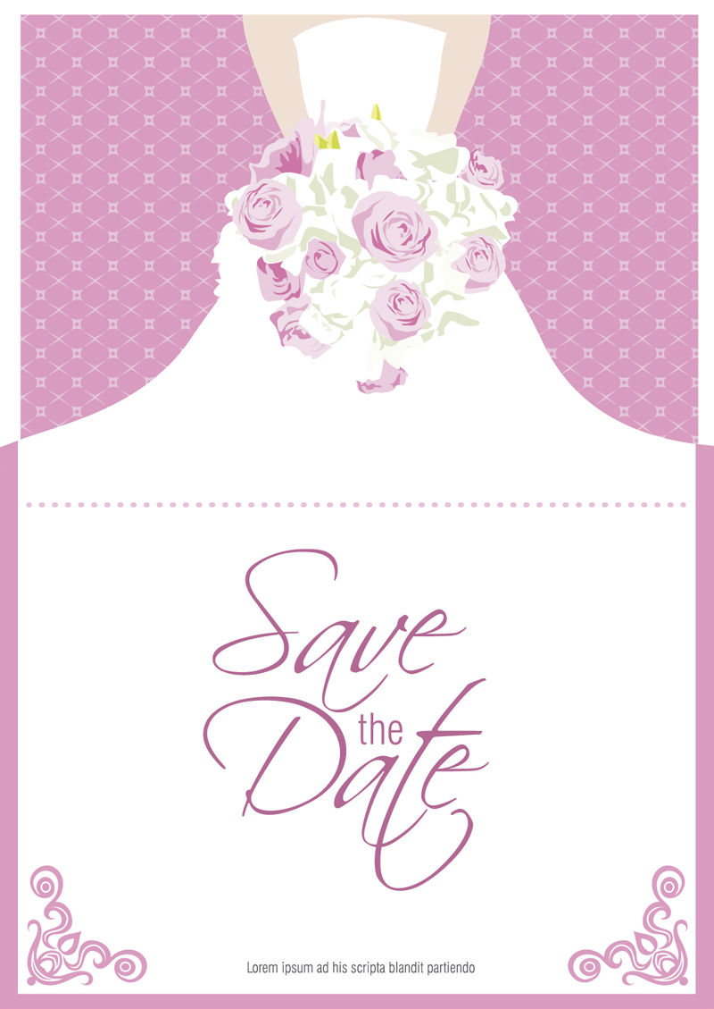 The bride’s bouquet folding card design