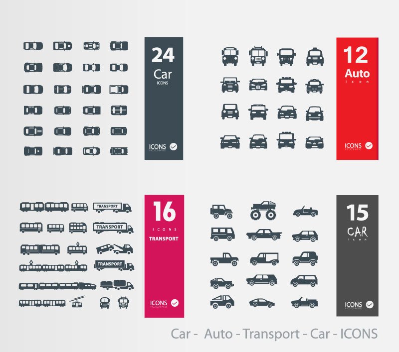57 vehicle models design icon vector material