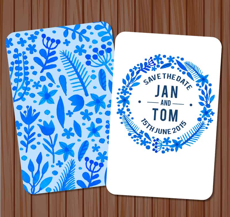 Watercolor flower wedding invitation card design