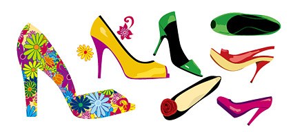 Women’s fashion high heels vector material