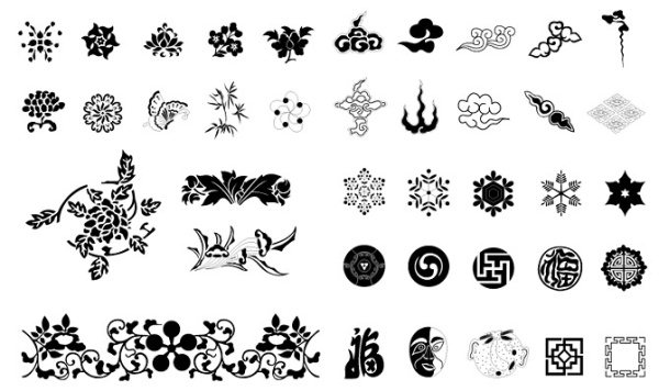 Chinese traditional elements of vector material