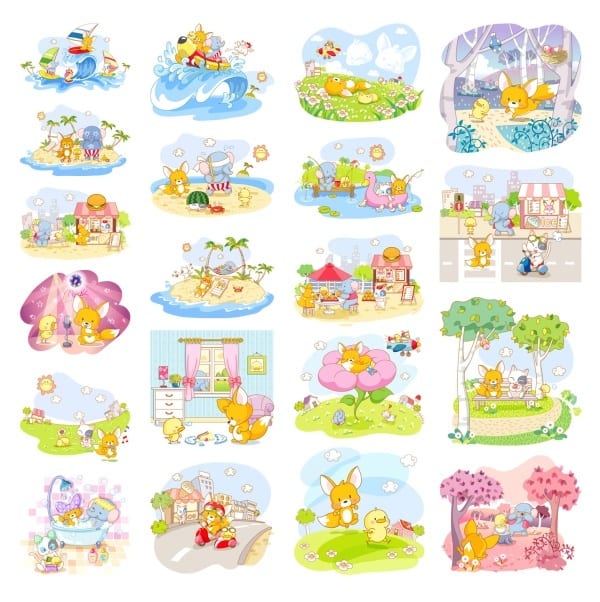 cute animal life theme