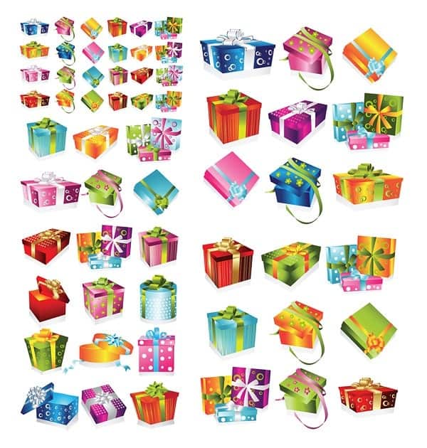 number of exquisite gift box vector material