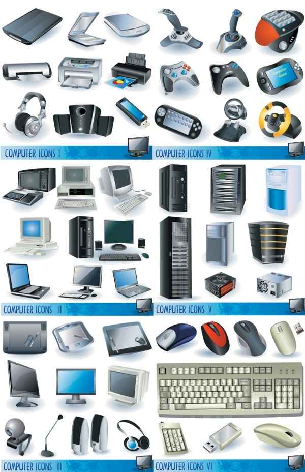 computer and peripheral hardware vector material