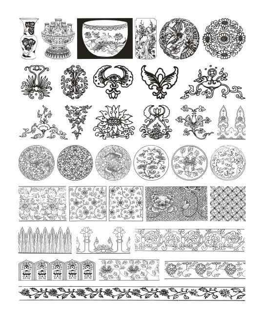 classical pattern patterns vector material 02