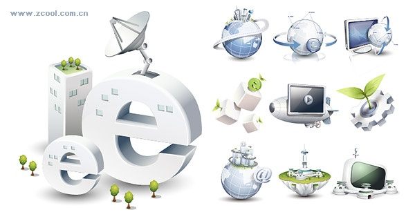 high-tech three-dimensional style icon vector material -2