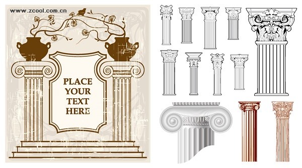 European classical pattern column