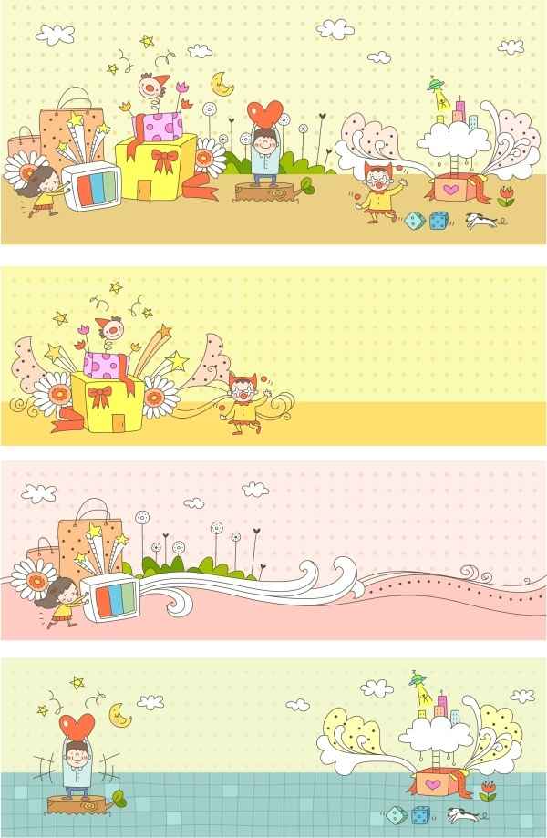 Children cute graffiti vector 12