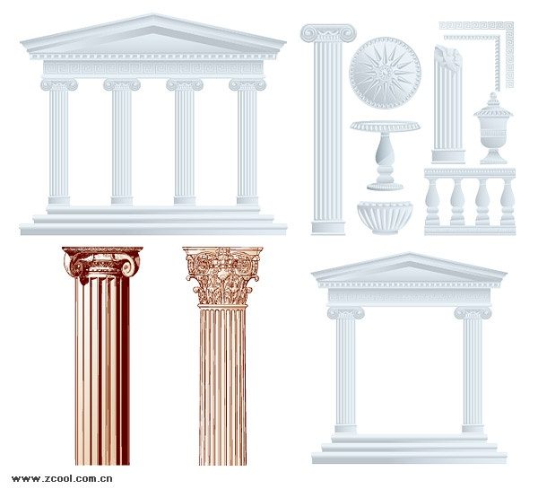 European pillar pattern vector material