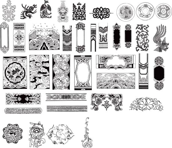 traditional patterns vector material