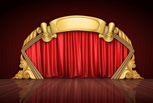 red curtain and stage high-definition picture material