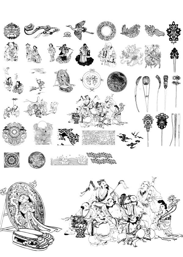 traditional patterns vector material