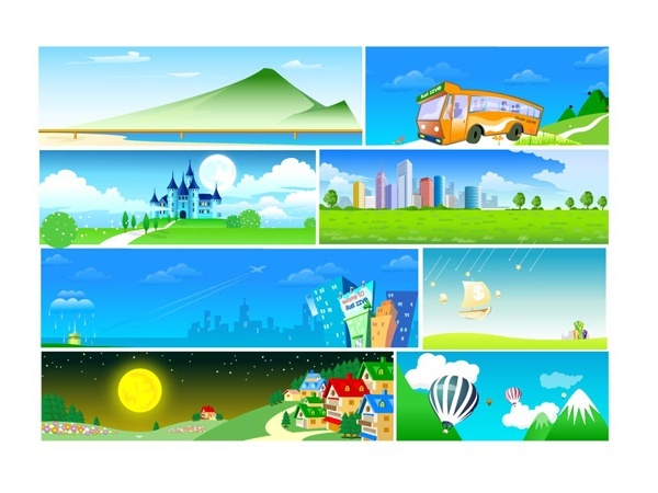 Vector cartoon landscape undecies