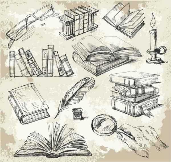 line art school supplies