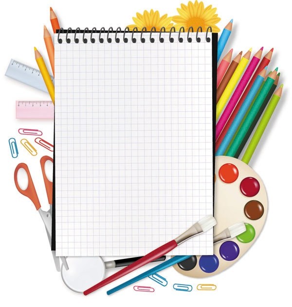 drawing supplies and stationery